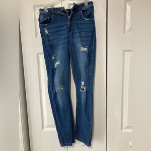 Women’s Ripped Blue Denim Jeans